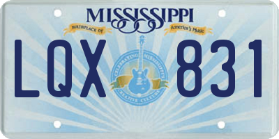 MS license plate LQX831