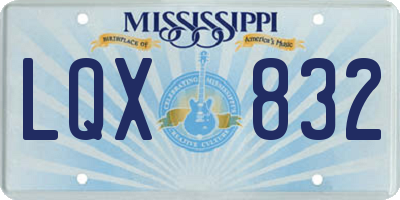 MS license plate LQX832