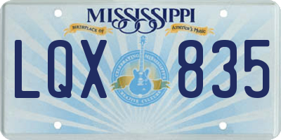 MS license plate LQX835