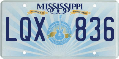 MS license plate LQX836