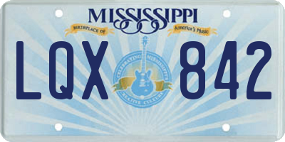 MS license plate LQX842