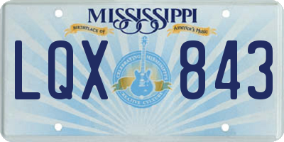 MS license plate LQX843