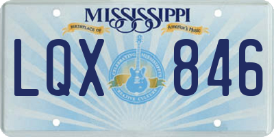 MS license plate LQX846