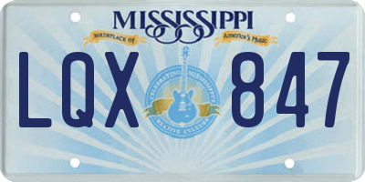 MS license plate LQX847