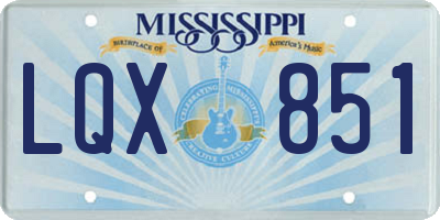 MS license plate LQX851