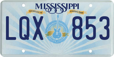 MS license plate LQX853