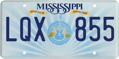 MS license plate LQX855