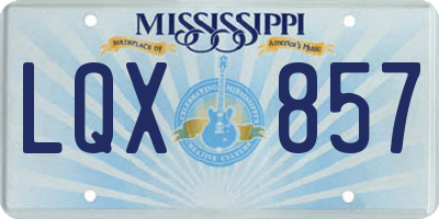 MS license plate LQX857