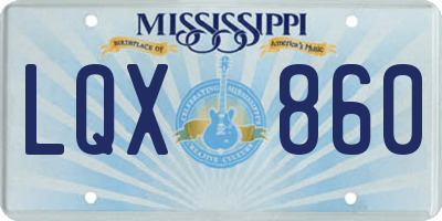 MS license plate LQX860