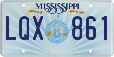 MS license plate LQX861