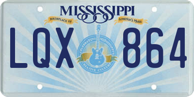 MS license plate LQX864