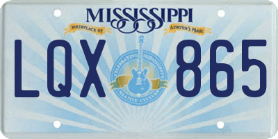 MS license plate LQX865