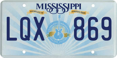 MS license plate LQX869