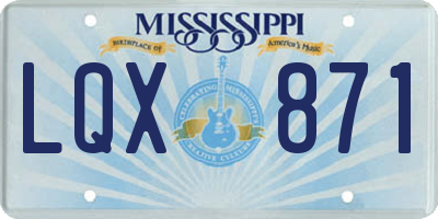 MS license plate LQX871