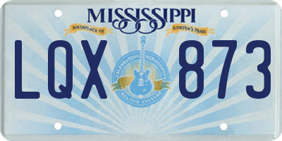 MS license plate LQX873