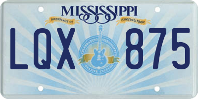 MS license plate LQX875