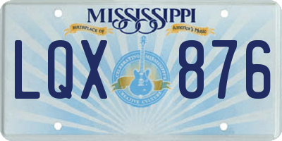 MS license plate LQX876