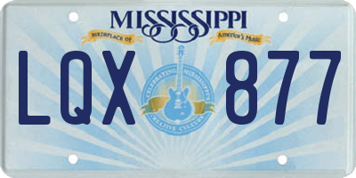 MS license plate LQX877
