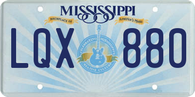 MS license plate LQX880