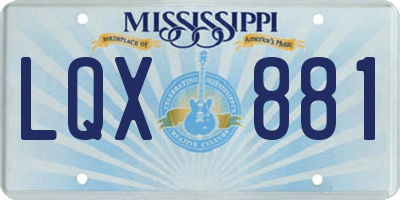 MS license plate LQX881