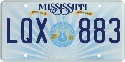 MS license plate LQX883