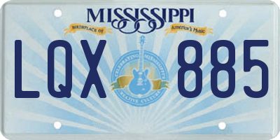 MS license plate LQX885