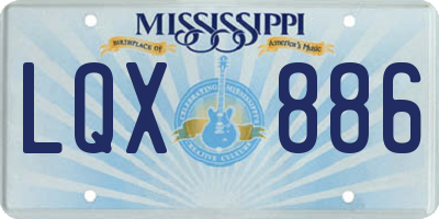 MS license plate LQX886