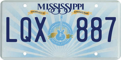 MS license plate LQX887