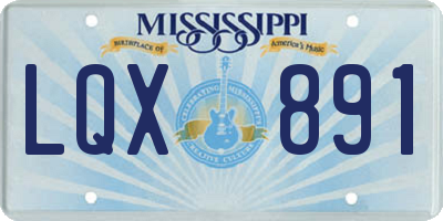 MS license plate LQX891