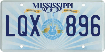 MS license plate LQX896