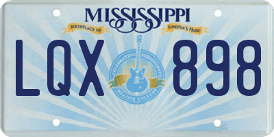 MS license plate LQX898