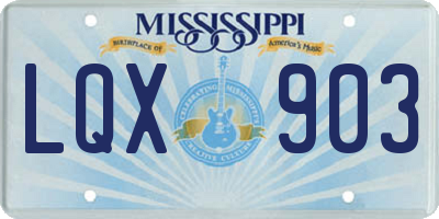 MS license plate LQX903