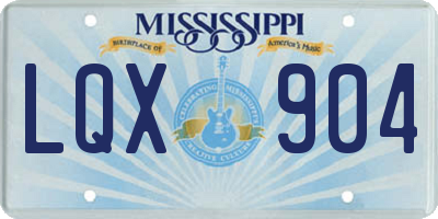 MS license plate LQX904