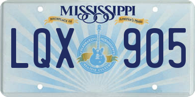 MS license plate LQX905
