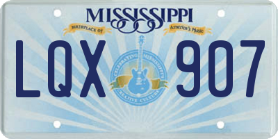 MS license plate LQX907