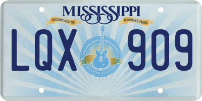 MS license plate LQX909