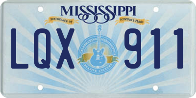 MS license plate LQX911