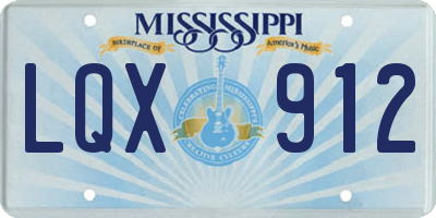 MS license plate LQX912