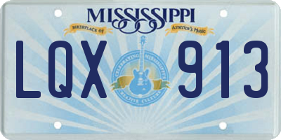 MS license plate LQX913
