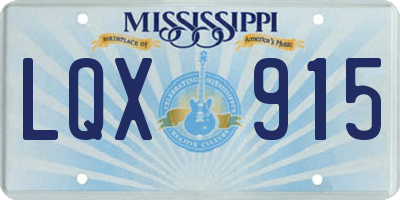 MS license plate LQX915