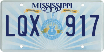 MS license plate LQX917