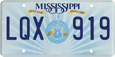 MS license plate LQX919