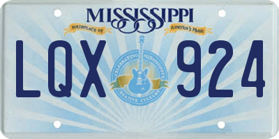 MS license plate LQX924