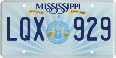 MS license plate LQX929