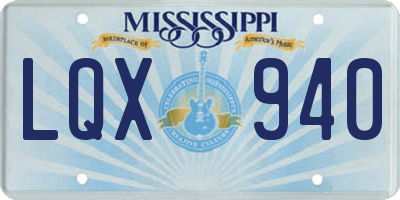 MS license plate LQX940