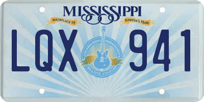 MS license plate LQX941