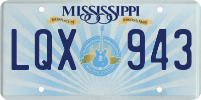 MS license plate LQX943