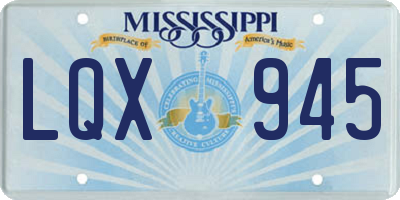 MS license plate LQX945