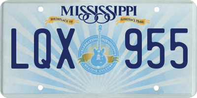 MS license plate LQX955