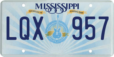 MS license plate LQX957